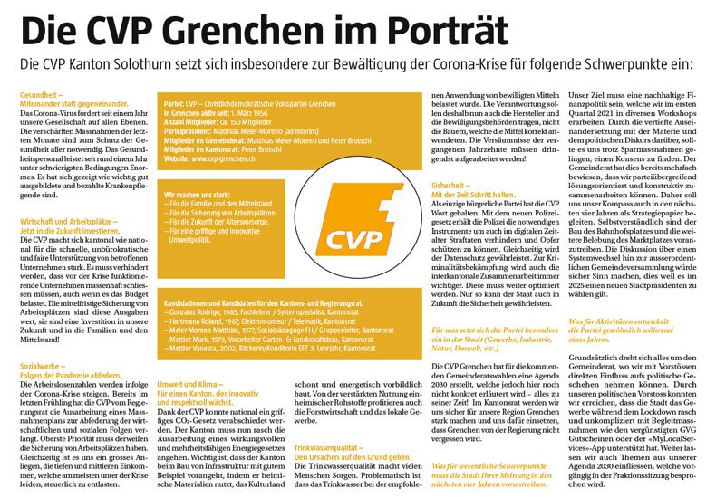Die CVP Grenchen im Porträt